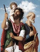 St Christopher with the Infant Christ and St Peter